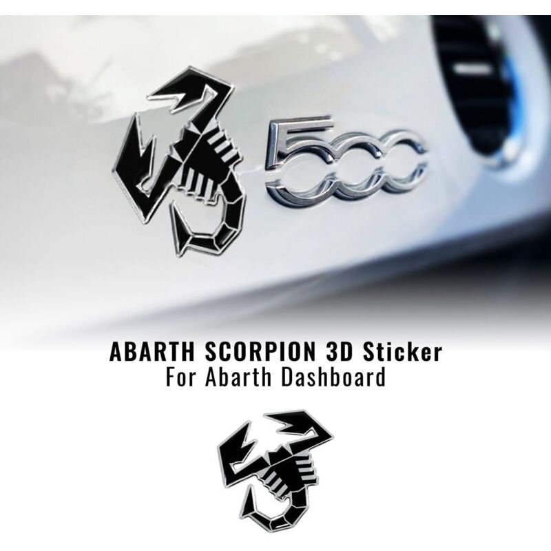 Adesivo 3D per Plancia Cruscotto Fiat 500 Abarth - Colore: NERO