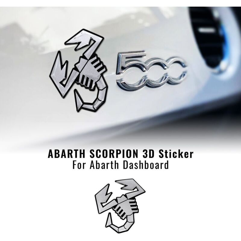 Adesivo 3D per Plancia Cruscotto Fiat 500 Abarth - Colore: ARGENTO SATINATO