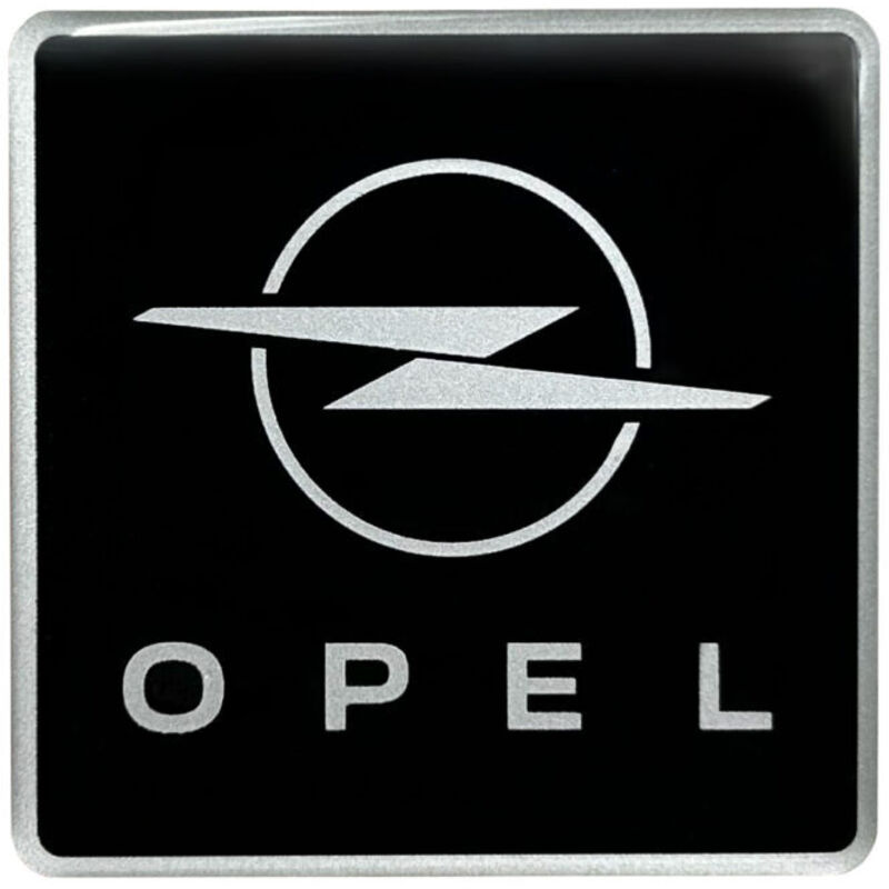 Adesivo 3D Stemma Quadrato Opel Ufficiale, 52 mm - Colore: NERO