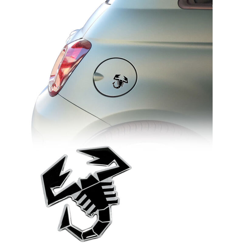 Adesivo 3D Ufficiale Abarth per Tappo Serbatoio Fiat 500 Abarth, Scorpione, Dimensioni 65 mm - Colore: NERO
