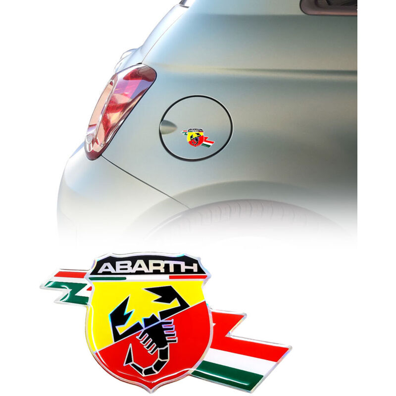 Adesivo 3D Ufficiale Abarth per Tappo Serbatoio Fiat 500 Abarth, Scudetto Folglore, Dimensioni 50 mm