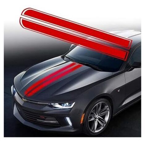 Adesivo a strisce per cofano KZQ da 129 cm x 24 cm, strisce da corsa per carrozzeria, strisce laterali, adesivo per cofano, gonna per tetto, paraurti, modifica auto, strisce adesive, decorazione (ross