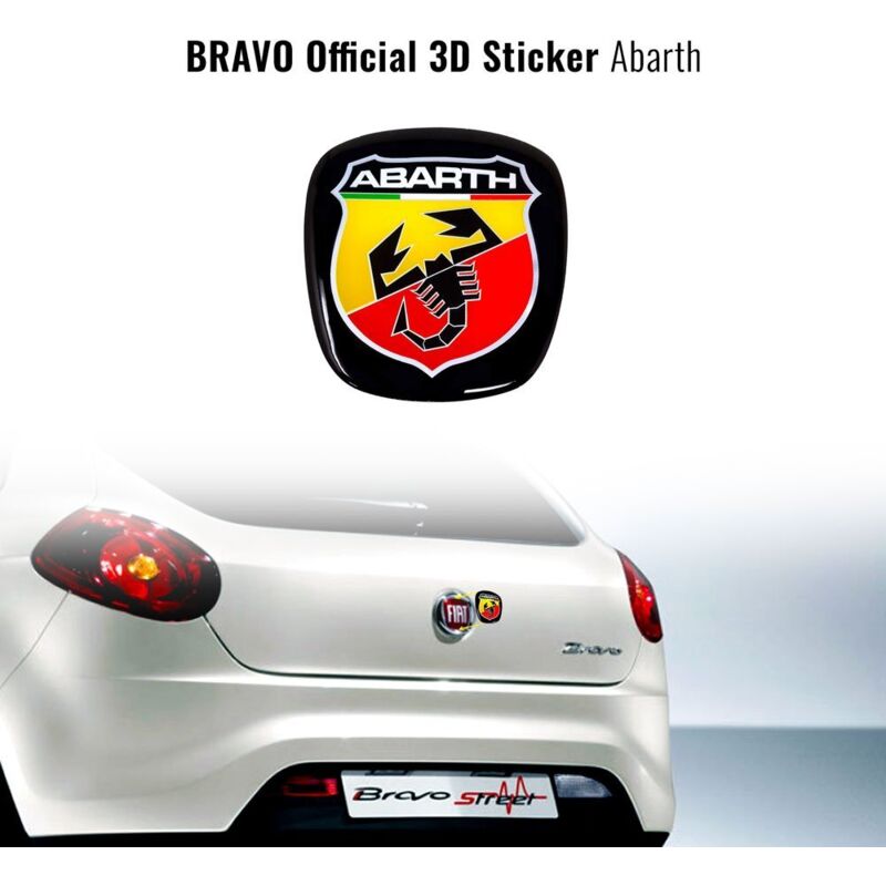 Adesivo Abarth 3D Ricambio Logo per Fiat - Confezione: ANTERIORE + POSTERIORE