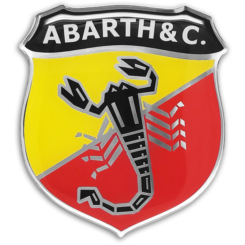 Adesivo Abarth 3D Vintage Ricambio Logo per 500 - Confezione: POSTERIORE