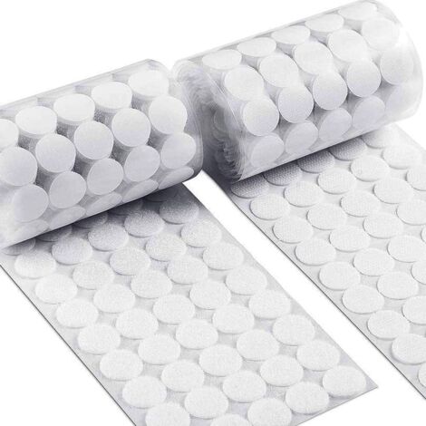 Adesivo antigraffio rotondo, 450 paia di cerchi da 15 mm con ganci e anelli autoadesivi, 900 capsule autoadesive rotonde antigraffio con gancio e anello, punti autoadesivi punti posteriori angoli