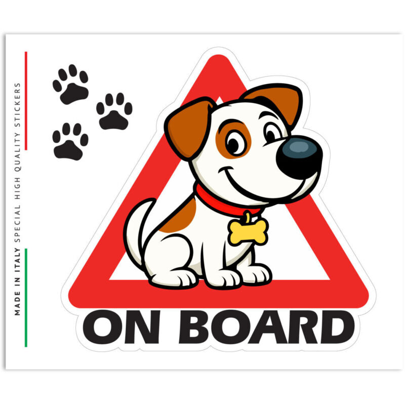 Adesivo Cane a Bordo per Auto, Alta Qualità, Made in Italy, 13 x 16 cm