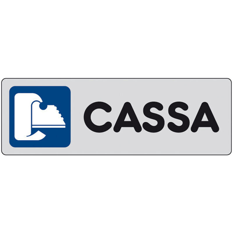 Image of Cartello in Carta Autoadesiva 15x5 cm - cassa