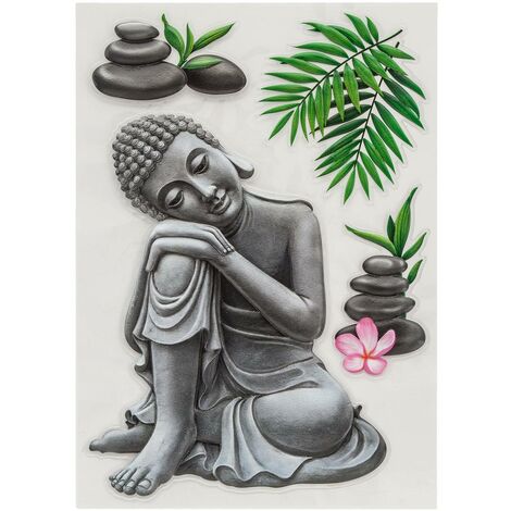 Adesivo con rilievo del Buddha 50x30 - Testa pendente di buddha - Atmosphera créateur d'intérieur