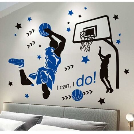 Adesivo da parete, Adesivo da parete Pallacanestro da lancio come decorazione murale per Camera da letto Soggiorno Camera dei bambini, Adesivi murali Decorazione artistica fai da te, 89Ṫ118cm