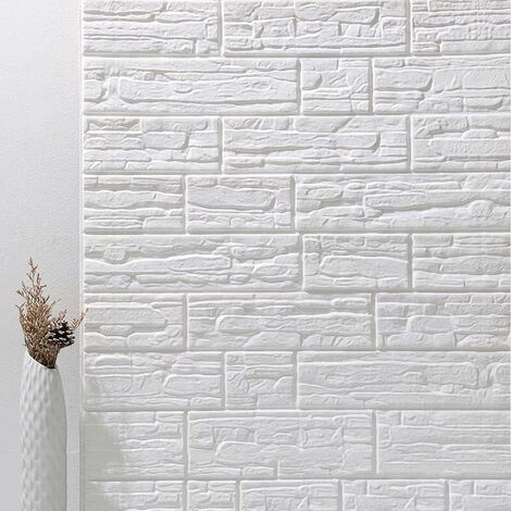 Kocusu Muro adesivo 3D mattoni, 10 pezzi di mattoni adesivi parete, adesivi  murali impermeabili fai da te per soggiorno e camera da letto, 13,77 x