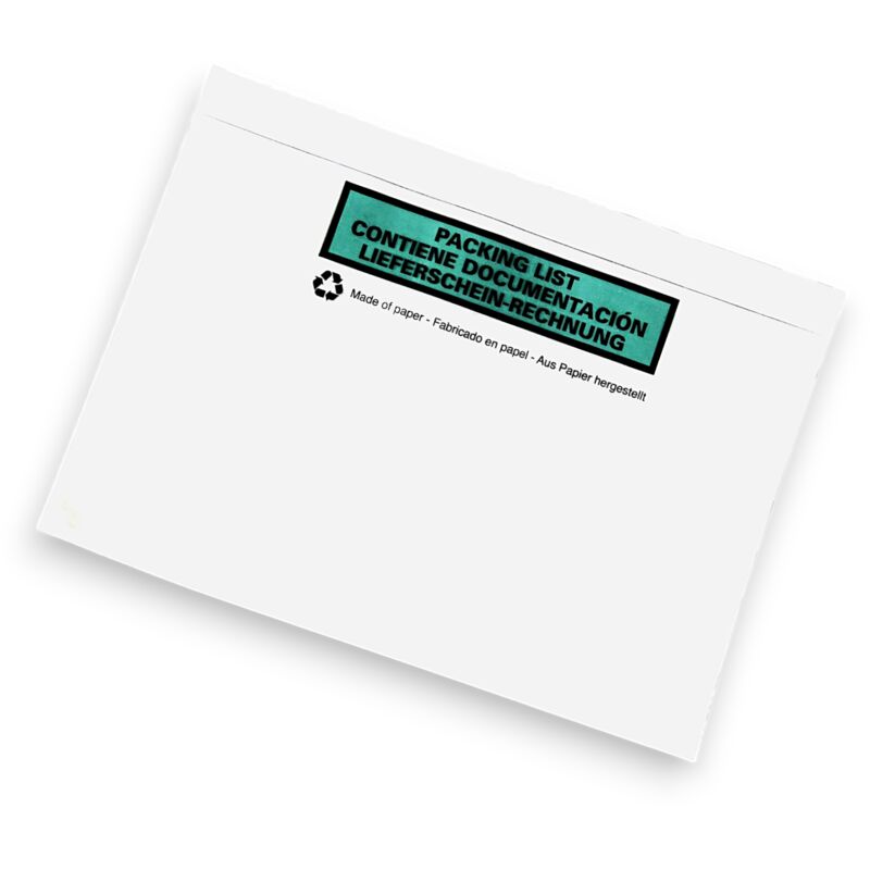 Adesivo di carta C5 stampato (3 lingue) confezione ECO da 100 pezzi.