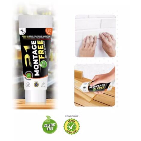 ADESIVO DI MONTAGGIO COLLA 21 A BASE D'ACQUA MONTAGE FREE 21 TUBETTO GR.150 OFFERTA