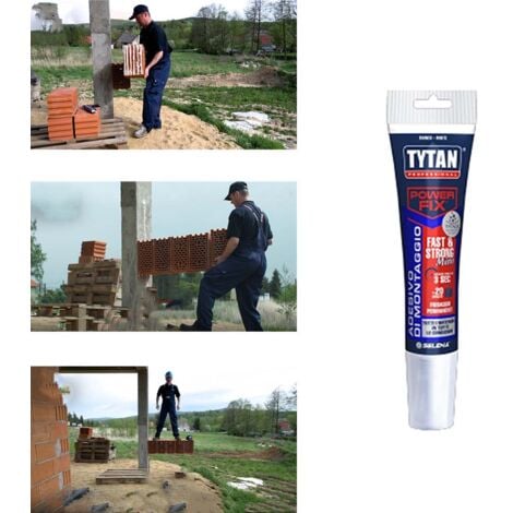 Adesivo di montaggio multiuso veloce ultra resistente Bianco Tytan Power Fix Fast & Strong - FIX2 TurboGt 100 ml