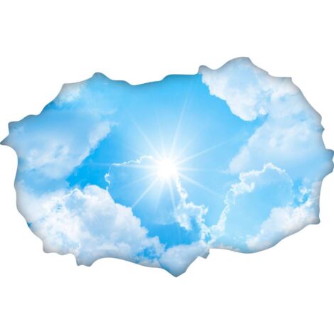Adesivo Effetto 3D Stickers Cielo e Sole - Decorazione murale camere e soggiorni - 60 x 90 cm