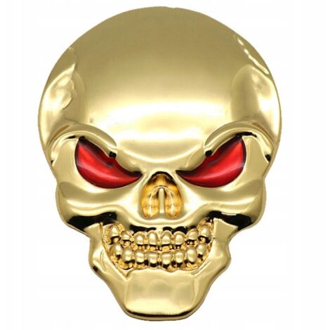 Adesivo EMBLEMA 3D TESCHIO per moto Auto GOLD
