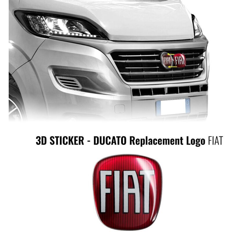Adesivo Fiat 3D Ricambio Logo per Ducato - Confezione: ANTERIORE + POSTERIORE - Colore: COLOR