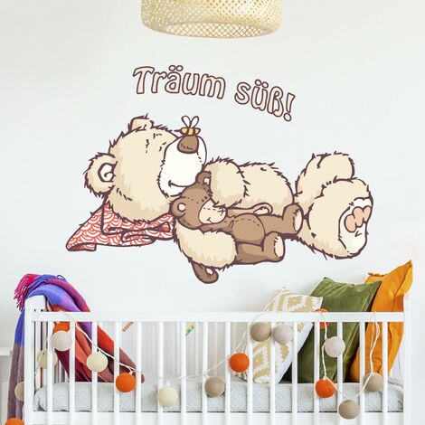 Adesivi murali bambini - Orsetto Teddy con stelle - Stickers cameretta  Dimensione LxH: 30cm x 45cm