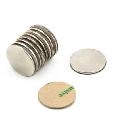 Adesivo N42 Magnete Neodimio Per Arti, Artigianato, Creazione Di Modelli, Fai -Da -Te, Hobby, Ufficio E Casa - 15Mm Dia x 1Mm - 1,1kg Di Tiro - Pacchetto Di 10