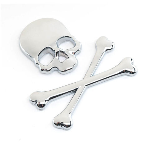 Adesivo per auto, 3D, teschio in metallo, scheletro, morte, distintivo, emblema, auto, moto, adesivi, accessori
