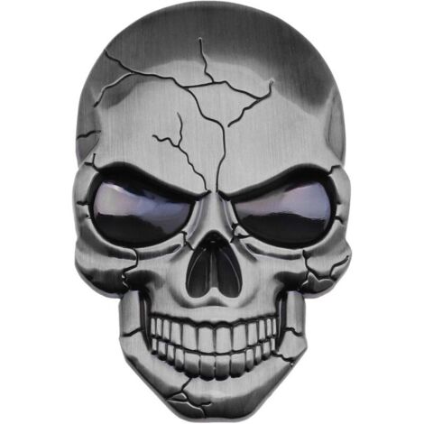 Adesivo per auto in metallo 3D, teschio Punisher, decorazione impermeabile, logo teschio, emblema distintivo, decalcomania per auto, camion, moto, frigorifero, computer, porta, argento
