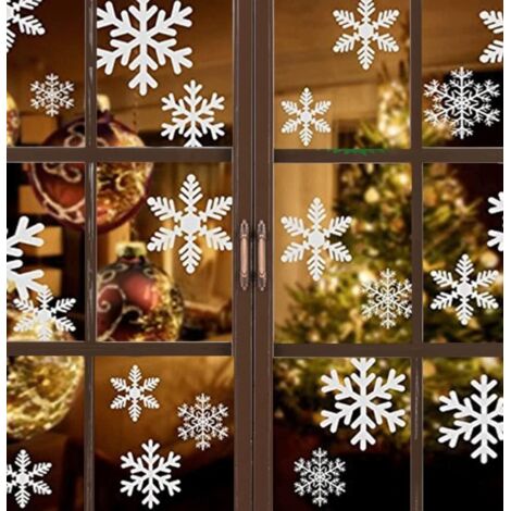 Adesivo per finestra natalizio, Adesivi per finestra natalizia, Adesivo per fiocco di neve, Decorazione per finestra natalizia, Adesivo per finestra in PVC, Adesivi statici rimovibili