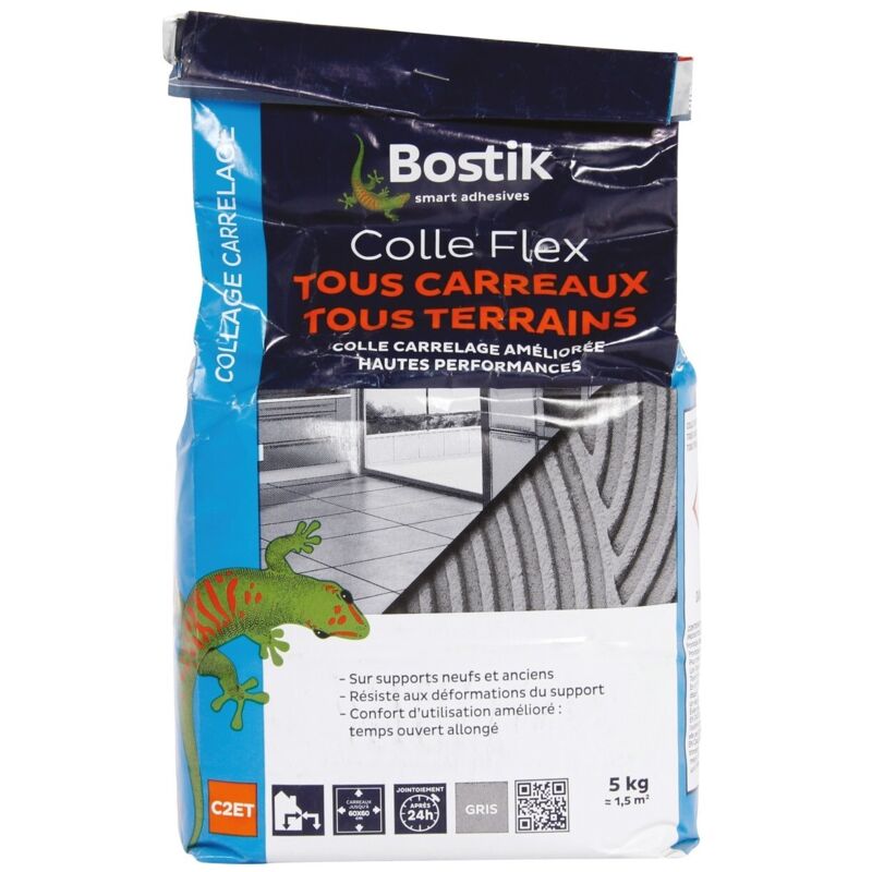 Colla per tutti i piastrelle e tutti i terreni 5kg Grigio - Bostik