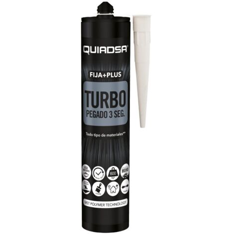 Adesivo polimerico elastico rapido “Fija + Plus Turbo” per interni ed esterni, bianco (290 ml)