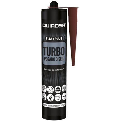 Adesivo polimerico elastico rapido “Fija + Plus Turbo” per interni ed esterni, marrone (290 ml)