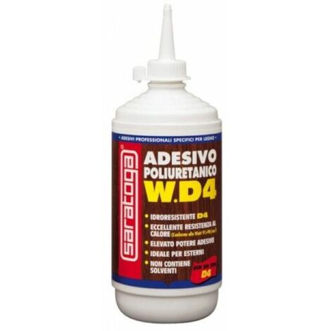 Adesivo Poliuretanico SARATOGA W.D4 per legno colla ideale per esterni - da 500 ml