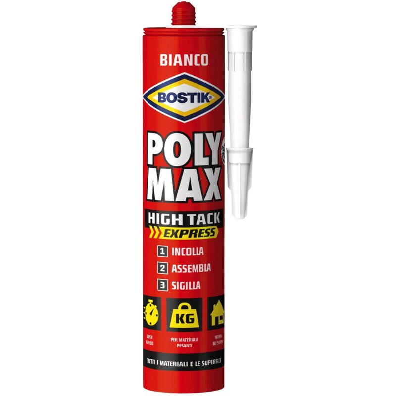 Polymax Poly Max High Tack Express Colla montaggio universale - cartuccia da 425 g – bianco - Bostik