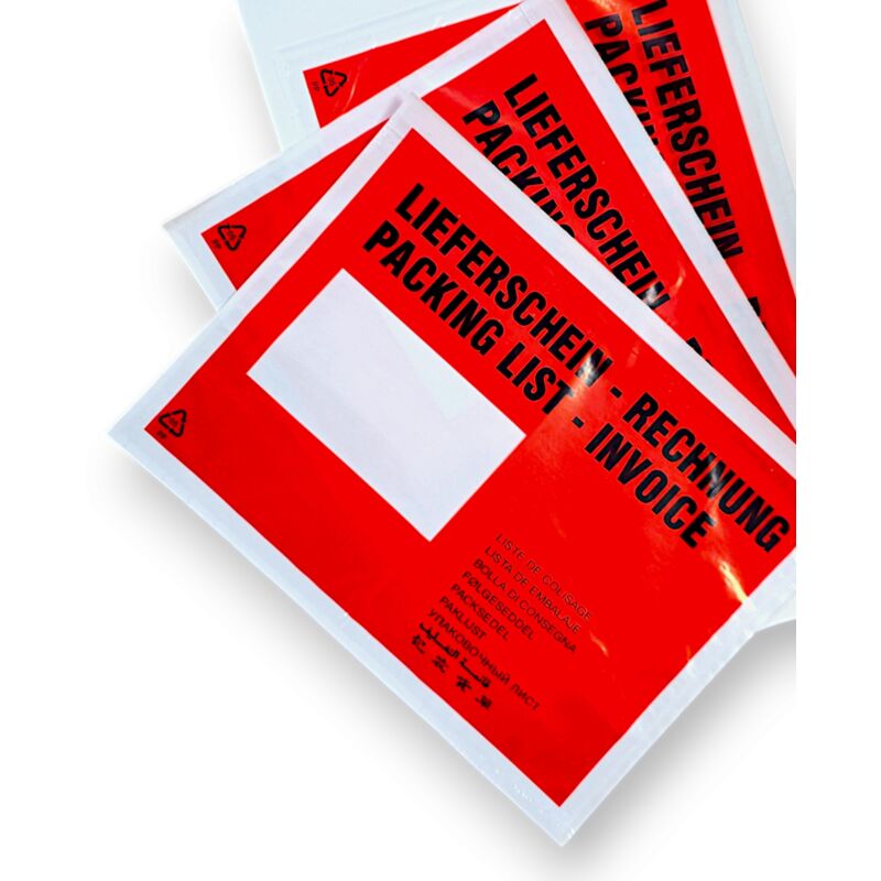 Adesivo sconto corriere C6 con stampa LIEFERSCHEIN/RECHNUNG, conf. da 100 pz.