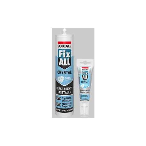 Adesivo sigillante fix all crystal soudal 125 ml - trasparente