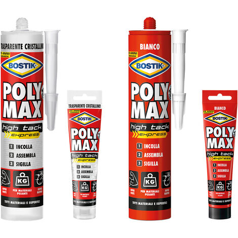 BOSTIK Poly Max Original Express nero colla di montaggio e sigillante  universale super rapido e super forte cartuccia 425g nero : : Fai  da te