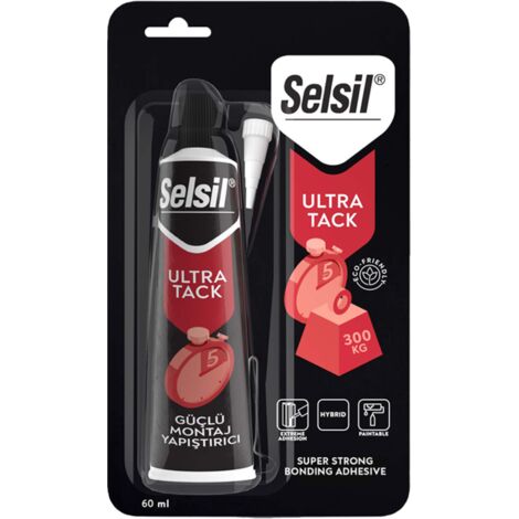 Adesivo siliconico verniciabile ultra tack bianco alta resistenza 60 ml selsil