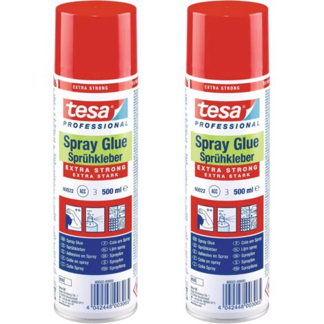 Adesivo spray per tappezzeria TESA per pelle, legno, tessuti 500 ml x2