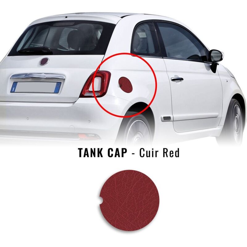 Adesivo Tappo Serbatoio Fiat 500 Abarth - Colore: CUIR RED