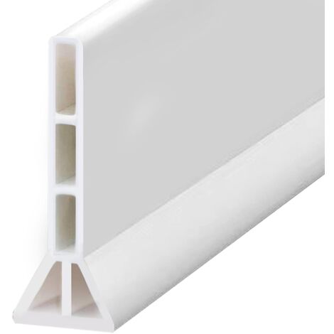 Adesivo TPE bianco - Barriera acqua - Barra soglia acqua - Pieghevole - Per soglia acqua - Per cucina - 2 m di lunghezza, 10 cm di altezza e 3,5 cm di larghezza