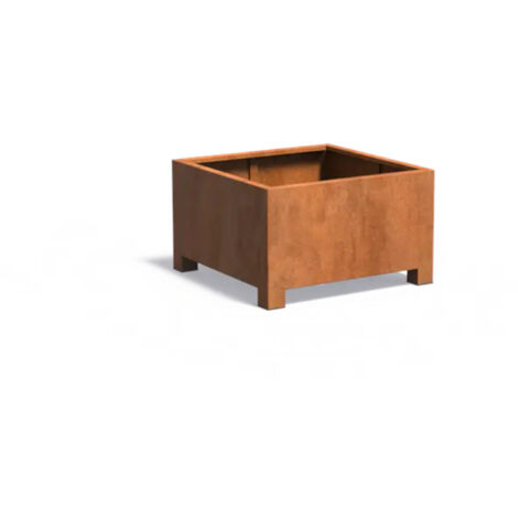 Adezz Pflanzgefäß Carrez mit Füßen aus Corten-Stahl Pflanzkübel Größe 100x100x60 cm