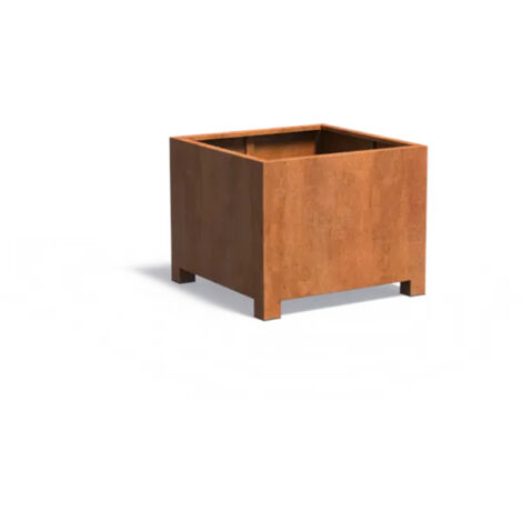 Adezz Pflanzgefäß Carrez mit Füßen aus Corten-Stahl Pflanzkübel Größe 100x100x80 cm