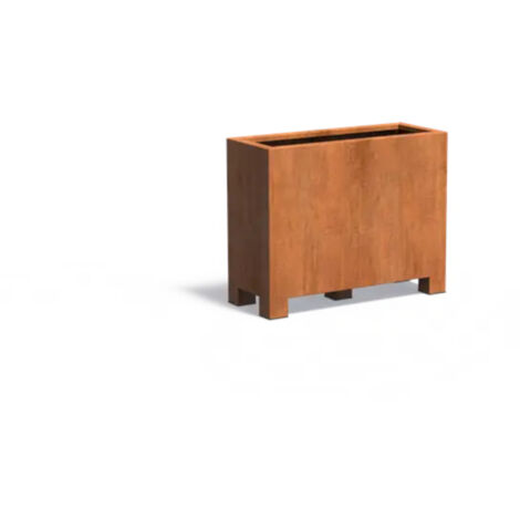 Adezz Pflanzgefäß Carrez mit Füßen aus Corten-Stahl Pflanzkübel Größe 100x40x80 cm