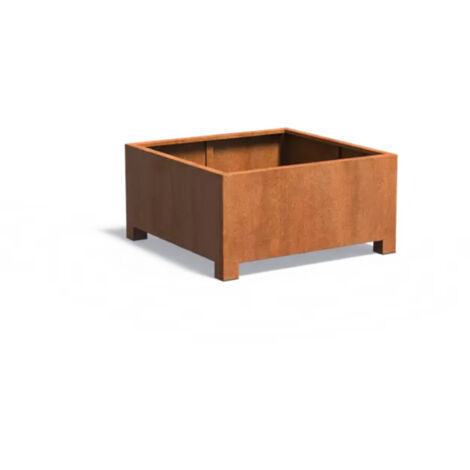 Adezz Pflanzgefäß Carrez mit Füßen aus Corten-Stahl Pflanzkübel Größe 120x120x60 cm