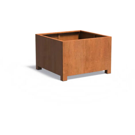 Adezz Pflanzgefäß Carrez mit Füßen aus Corten-Stahl Pflanzkübel Größe 120x120x80 cm