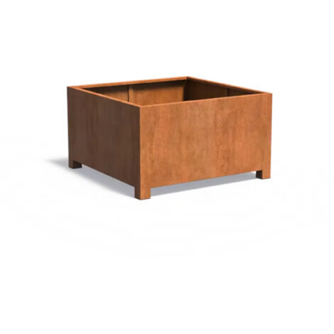 Adezz Pflanzgefäß Carrez mit Füßen aus Corten-Stahl Pflanzkübel Größe 140x140x80 cm