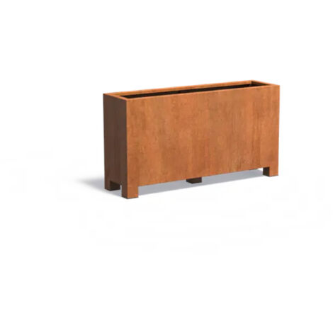 Adezz Pflanzgefäß Carrez mit Füßen aus Corten-Stahl Pflanzkübel Größe 150x40x80 cm
