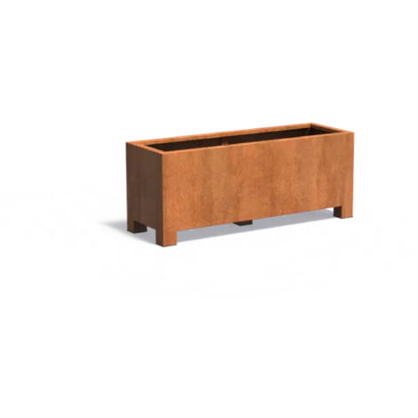 Adezz Pflanzgefäß Carrez mit Füßen aus Corten-Stahl Pflanzkübel Größe 150x50x60 cm