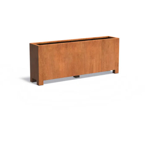 Adezz Pflanzgefäß Carrez mit Füßen aus Corten-Stahl Pflanzkübel Größe 200x40x80 cm