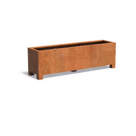Adezz Pflanzgefäß Carrez mit Füßen aus Corten-Stahl Pflanzkübel Größe 200x50x60 cm