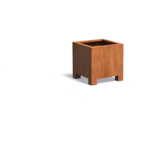 Adezz Pflanzgefäß Carrez mit Füßen aus Corten-Stahl Pflanzkübel Größe 60x60x60 cm
