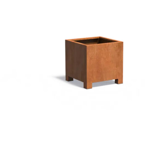 Adezz Pflanzgefäß Carrez mit Füßen aus Corten-Stahl Pflanzkübel Größe 70x70x70 cm