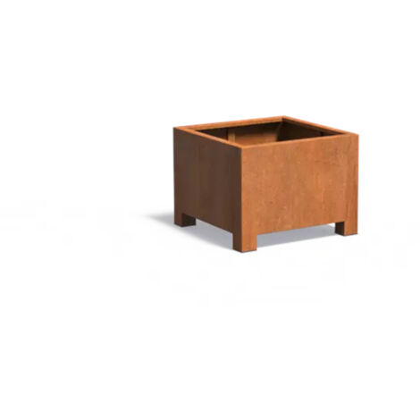 Adezz Pflanzgefäß Carrez mit Füßen aus Corten-Stahl Pflanzkübel Größe 80x80x60 cm